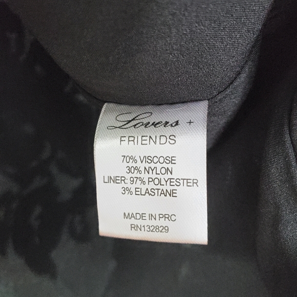 Lovers + Friends Blue Floral Velvet Lace Top Sheer V-Neck Printed Moody Dark - Picture 6 of 6